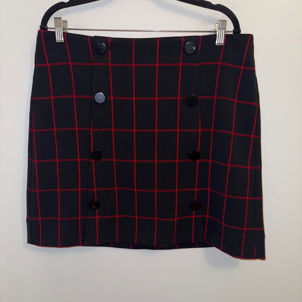 NWT Loft Women’s Windowpane Plaid Modern Buttoned Skirt | Size 14 - Picture 3 of 13